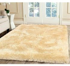 Plush Cream Textured Living Rug